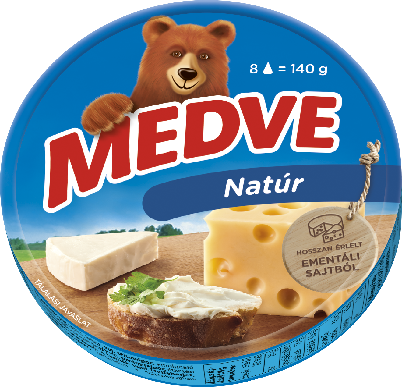 MEDVE NATÚR DOBOZOS 140G kenhető, zsíros ömlesztett sajt